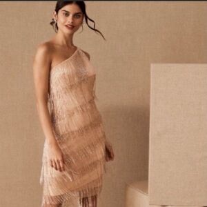 NWT BHLDN Adrianna Papell Beaded Fringe Dress
